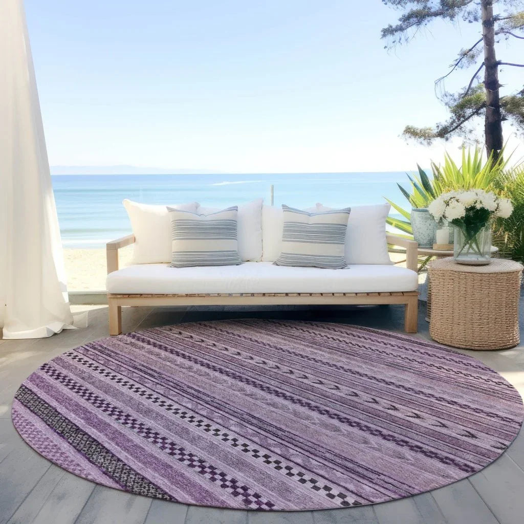 Luthyra Purple Washable Indoor - Outdoor Rug - LOOMLAN - LOOMLAN Rugs - Outdoor Rugs