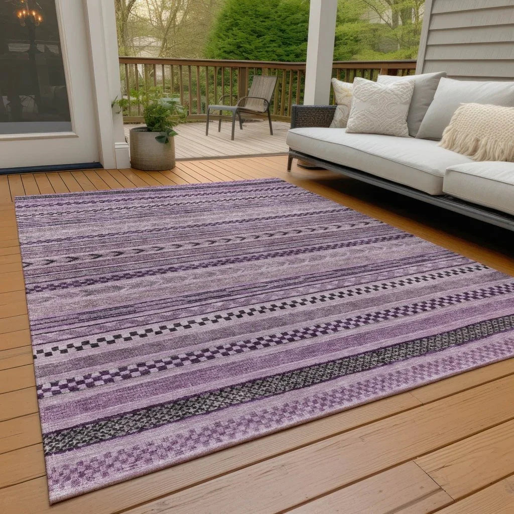 Luthyra Purple Washable Indoor - Outdoor Rug - LOOMLAN - LOOMLAN Rugs - Outdoor Rugs