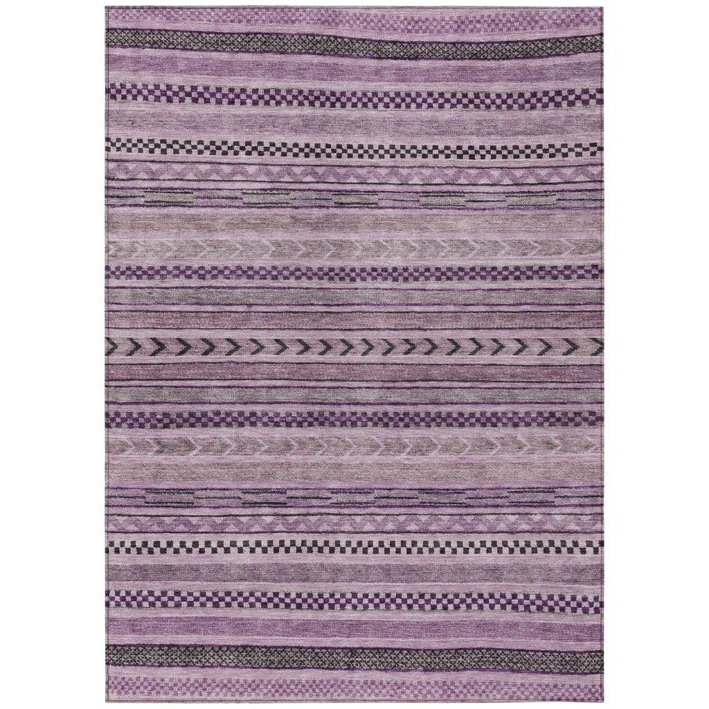 Luthyra Purple Washable Indoor - Outdoor Rug - LOOMLAN - LOOMLAN Rugs - Outdoor Rugs