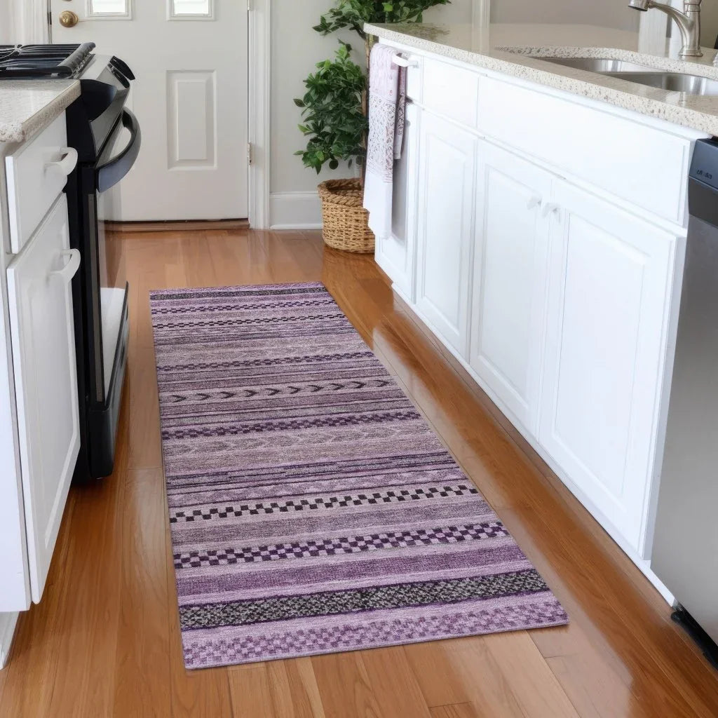 Luthyra Purple Washable Indoor - Outdoor Rug - LOOMLAN - LOOMLAN Rugs - Outdoor Rugs