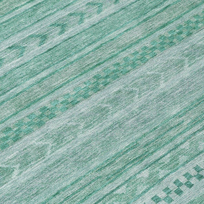 Luthyra Turquoise Washable Indoor - Outdoor Rug - LOOMLAN - LOOMLAN Rugs - Outdoor Rugs