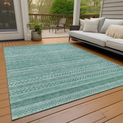 Luthyra Turquoise Washable Indoor - Outdoor Rug - LOOMLAN - LOOMLAN Rugs - Outdoor Rugs