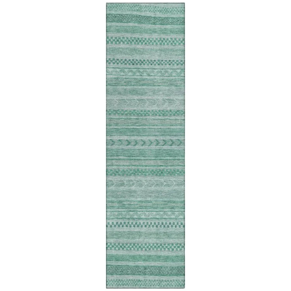 Luthyra Turquoise Washable Indoor - Outdoor Rug - LOOMLAN - LOOMLAN Rugs - Outdoor Rugs