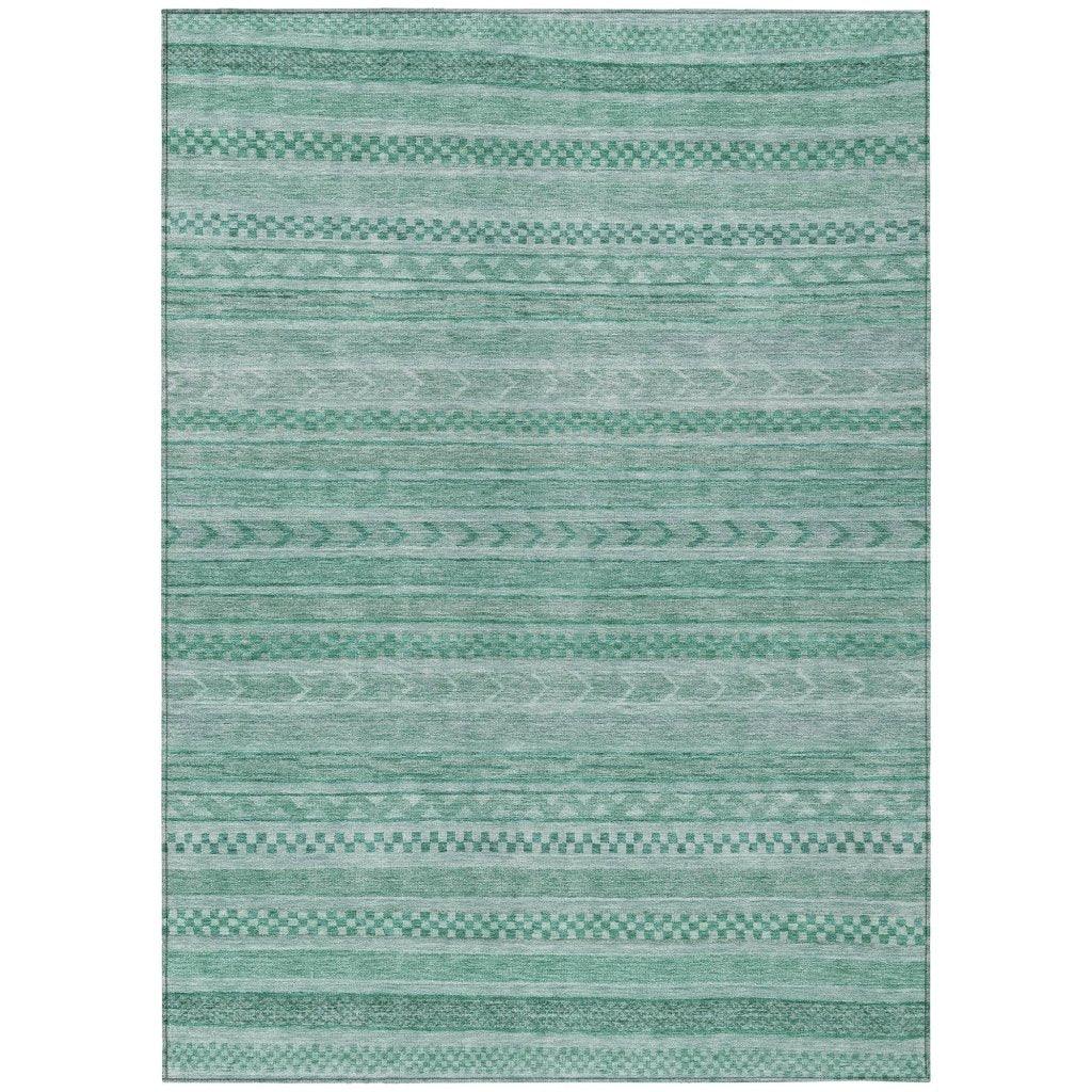 Luthyra Turquoise Washable Indoor - Outdoor Rug - LOOMLAN - LOOMLAN Rugs - Outdoor Rugs