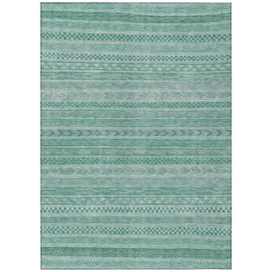 Luthyra Turquoise Washable Indoor - Outdoor Rug - LOOMLAN - LOOMLAN Rugs - Outdoor Rugs