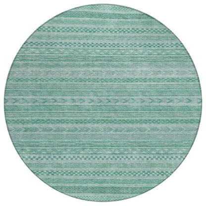 Luthyra Turquoise Washable Indoor - Outdoor Rug - LOOMLAN - LOOMLAN Rugs - Outdoor Rugs