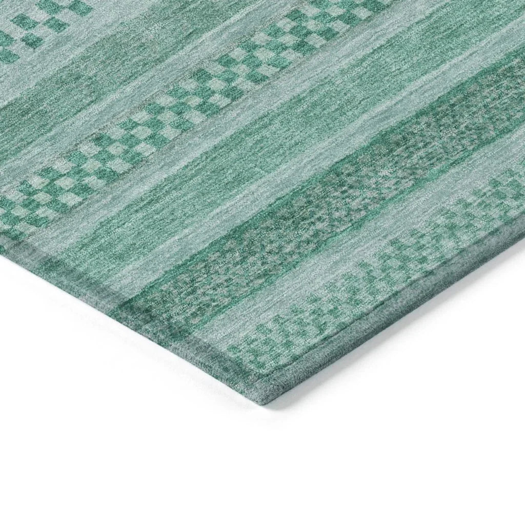 Luthyra Turquoise Washable Indoor - Outdoor Rug - LOOMLAN - LOOMLAN Rugs - Outdoor Rugs