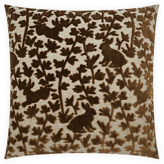 Luv Bunny Brown Throw Pillow