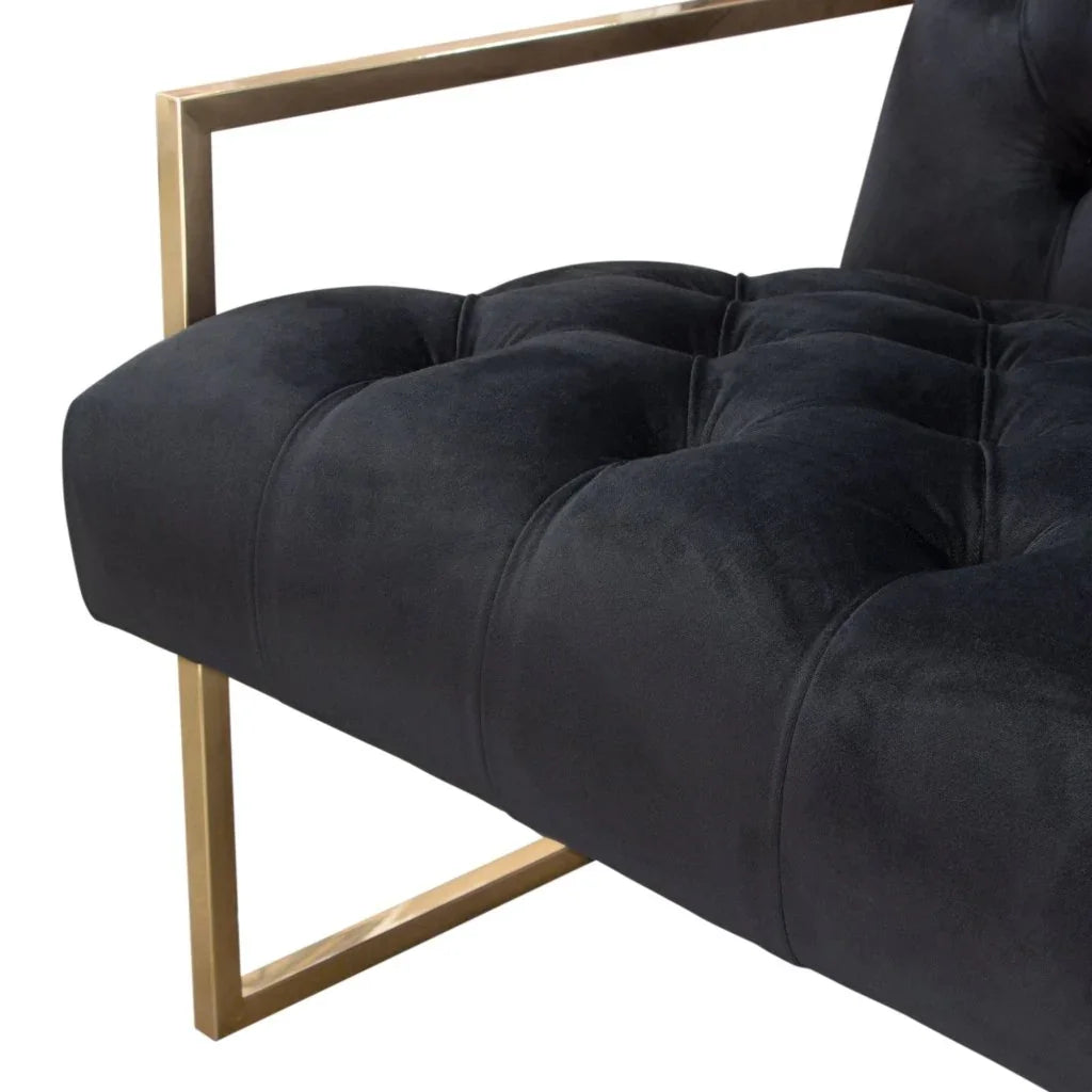 Luxe Black Tufted Velvet Accent Chair - LOOMLAN - Diamond Sofa - Club Chairs