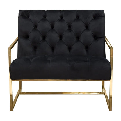 Luxe Black Tufted Velvet Accent Chair - LOOMLAN - Diamond Sofa - Club Chairs