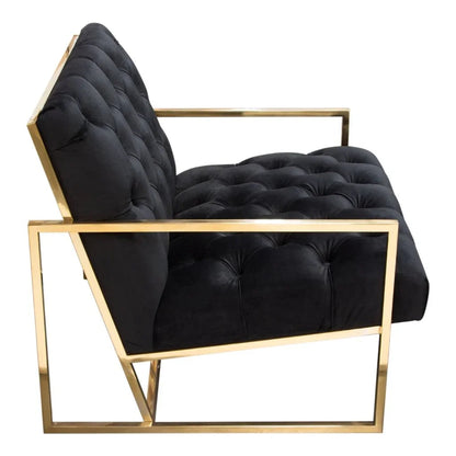 Luxe Black Tufted Velvet Accent Chair - LOOMLAN - Diamond Sofa - Club Chairs