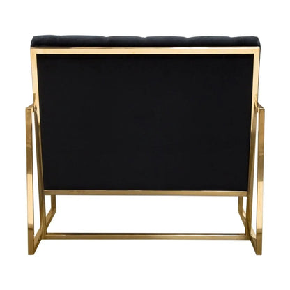 Luxe Black Tufted Velvet Accent Chair - LOOMLAN - Diamond Sofa - Club Chairs