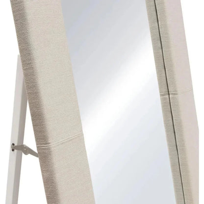 Luxe Free-Standing Mirror in Sand Linen-Floor Mirrors-Diamond Sofa-LOOMLAN