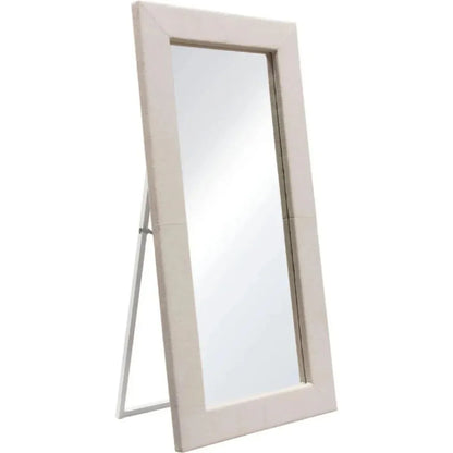Luxe Free-Standing Mirror in Sand Linen-Floor Mirrors-Diamond Sofa-LOOMLAN