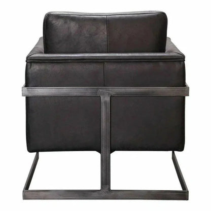 Luxley Black Leather Club Chair Modern Style - LOOMLAN - Moe's Home - Club Chairs
