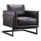 Luxley Black Leather Club Chair Modern Style - LOOMLAN - Moe's Home - Club Chairs