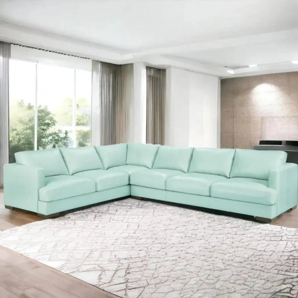 Luxurious Malibu Grain Leather L - Shaped Sectional Couch - LOOMLAN - One For Victory - Sectionals