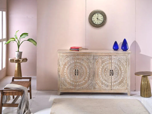 Lyan Four Doors Wood Sideboard