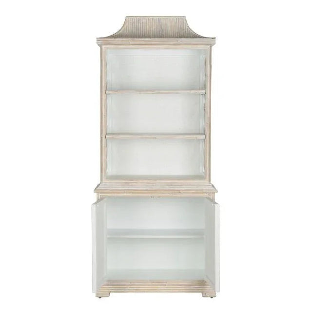 Lyford Cay Whitewashed Bamboo Bookcase - LOOMLAN - Chelsea House - Bookcases