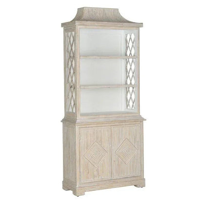 Lyford Cay Whitewashed Bamboo Bookcase - LOOMLAN - Chelsea House - Bookcases