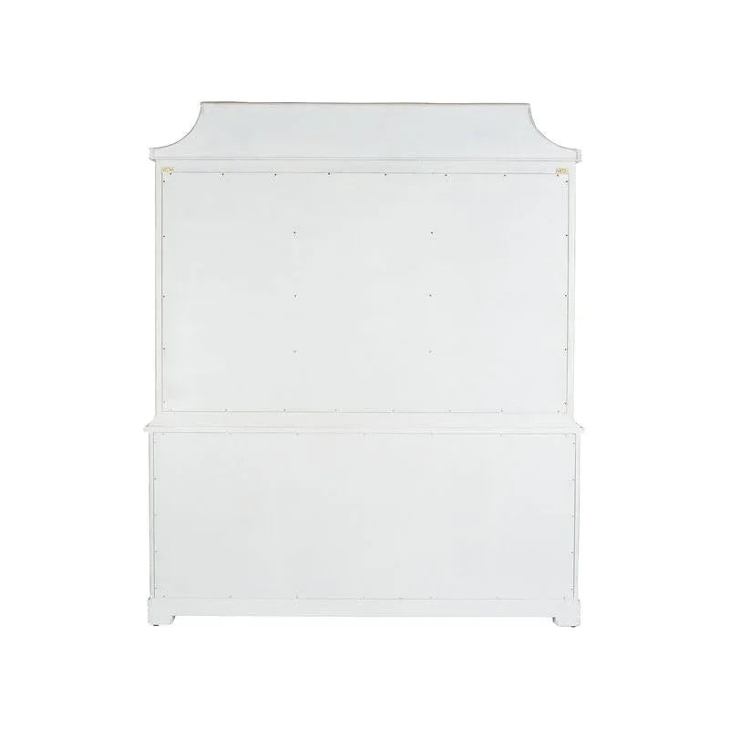 Lyford Cay Whitewashed Bamboo Breakfront - LOOMLAN - Chelsea House - Bookcases