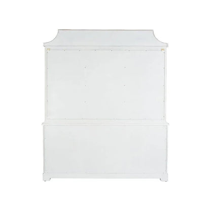 Lyford Cay Whitewashed Bamboo Breakfront - LOOMLAN - Chelsea House - Bookcases