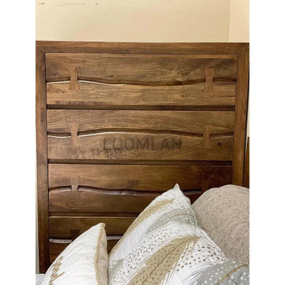 Rustic Live Edge Tall Chest of 5 Drawers - LOOMLAN - LOOMLAN - Chests