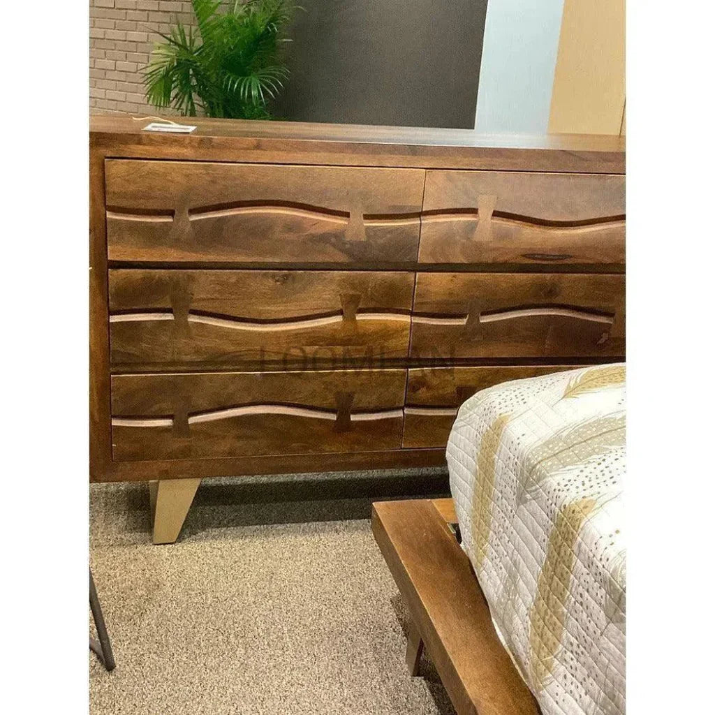 Rustic Live Edge Tall Chest of 5 Drawers - LOOMLAN - LOOMLAN - Chests