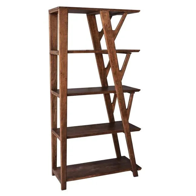 Lyira Wooden Brown Etagere-Etageres-LOOMLAN-LOOMLAN