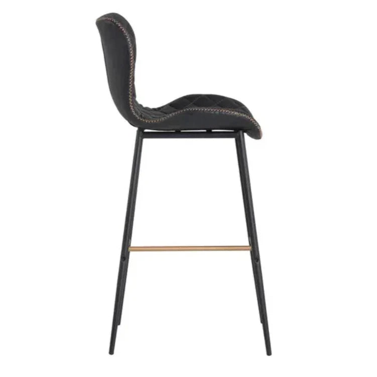 Lyla Leather Barstool 2PC - LOOMLAN - SUNPAN - Bar Stools