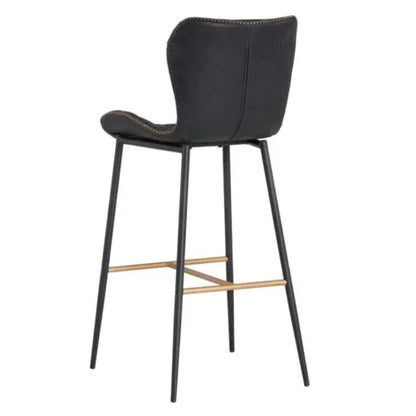 Lyla Leather Barstool 2PC - LOOMLAN - SUNPAN - Bar Stools