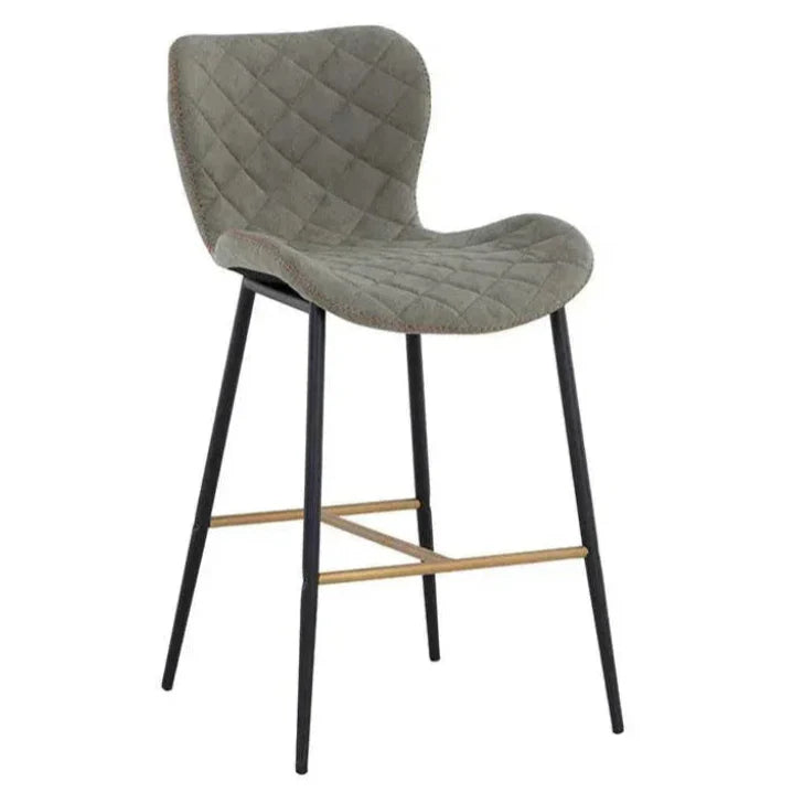 Lyla Leather Counter Stool 2PC - LOOMLAN - SUNPAN - Counter Stools