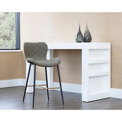 Lyla Leather Counter Stool 2PC - LOOMLAN - SUNPAN - Counter Stools