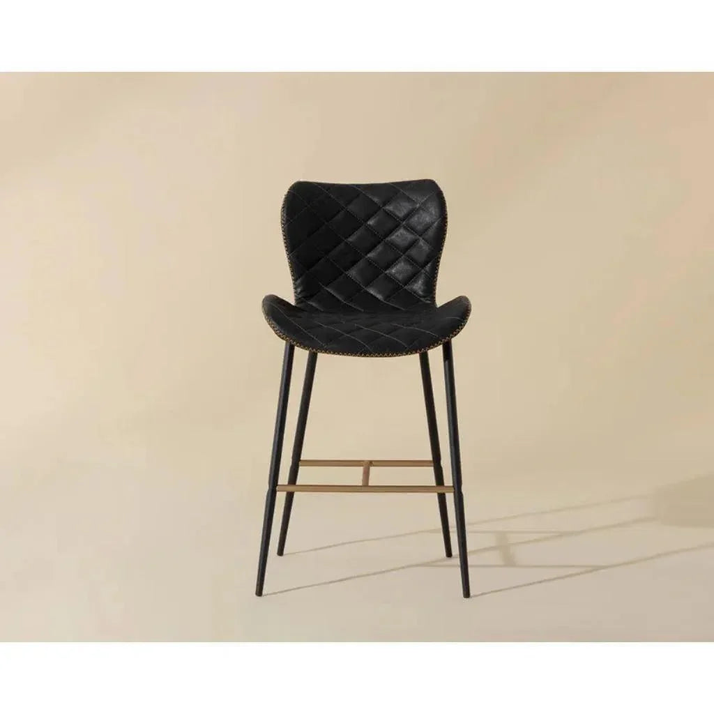 Lyla Leather Counter Stool 2PC - LOOMLAN - SUNPAN - Counter Stools