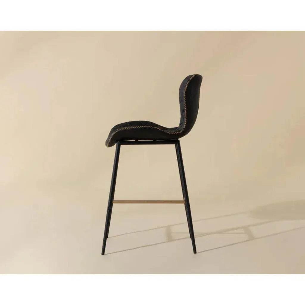 Lyla Leather Counter Stool 2PC - LOOMLAN - SUNPAN - Counter Stools