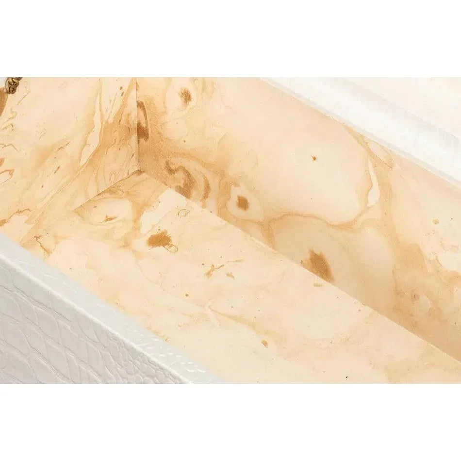 Lyle Croco Embossed Leather Over Wood Box - LOOMLAN - Sarreid - Boxes & Bowls