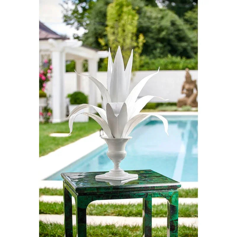 Lyon Tole White Flower Sculpture - LOOMLAN - Chelsea House - Statues & Sculptures