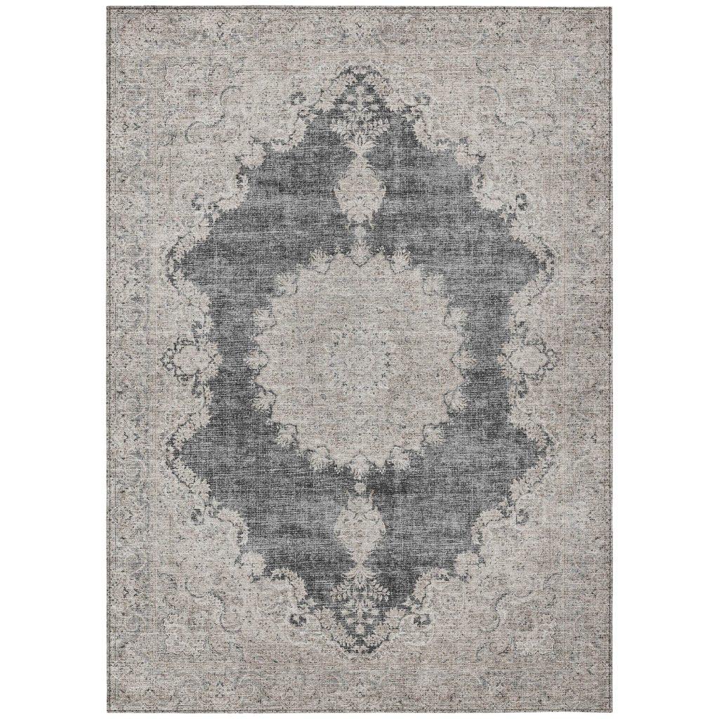 Lyra Black Washable Indoor-Outdoor Rug-Outdoor Rugs-LOOMLAN Rugs-2'6" x 3'10"-LOOMLAN