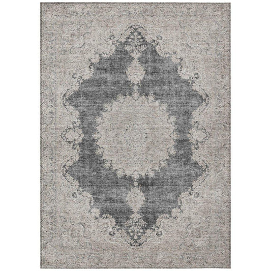 Lyra Black Washable Indoor-Outdoor Rug-Outdoor Rugs-LOOMLAN Rugs-2'6" x 3'10"-LOOMLAN