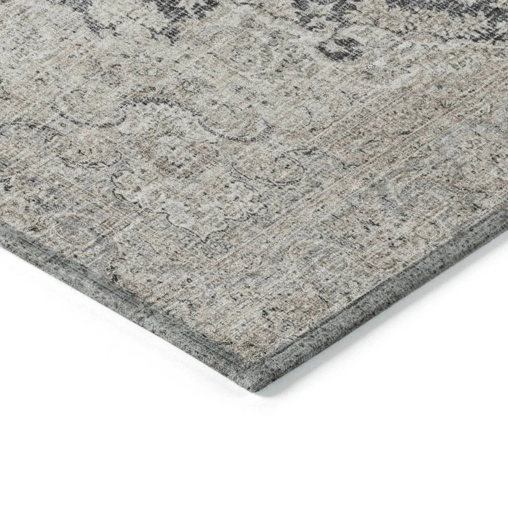 Lyra Black Washable Indoor-Outdoor Rug-Outdoor Rugs-LOOMLAN Rugs-LOOMLAN