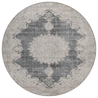 Lyra Black Washable Indoor-Outdoor Rug-Outdoor Rugs-LOOMLAN Rugs-8' x 8'-LOOMLAN