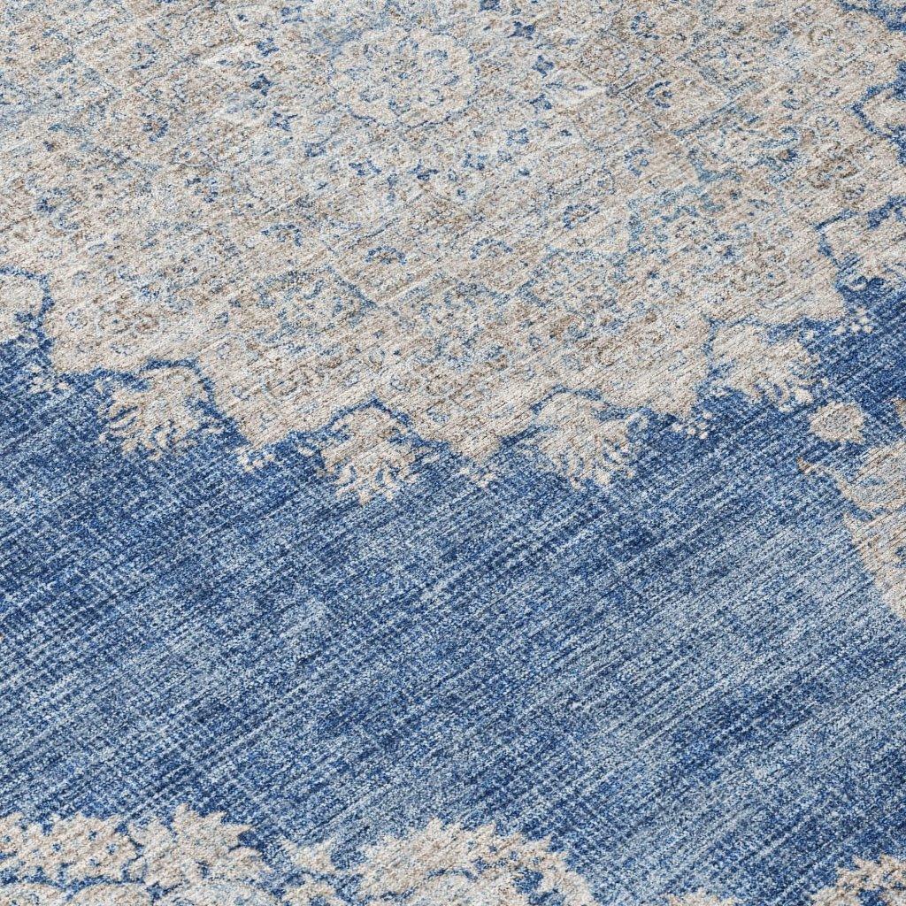 Lyra Blue Washable Indoor-Outdoor Rug-Outdoor Rugs-LOOMLAN Rugs-LOOMLAN
