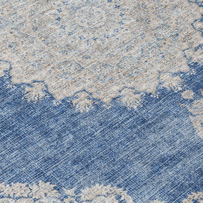 Lyra Blue Washable Indoor-Outdoor Rug-Outdoor Rugs-LOOMLAN Rugs-LOOMLAN