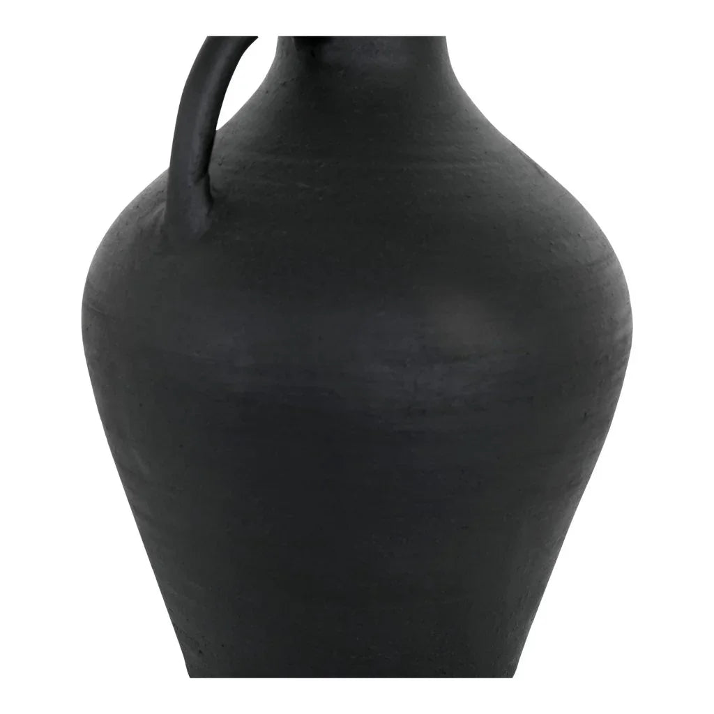 Lyra Handcrafted Black Terracotta Vase - LOOMLAN - Moe's Home - Vases & Jars