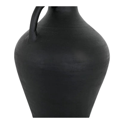 Lyra Handcrafted Black Terracotta Vase - LOOMLAN - Moe's Home - Vases & Jars