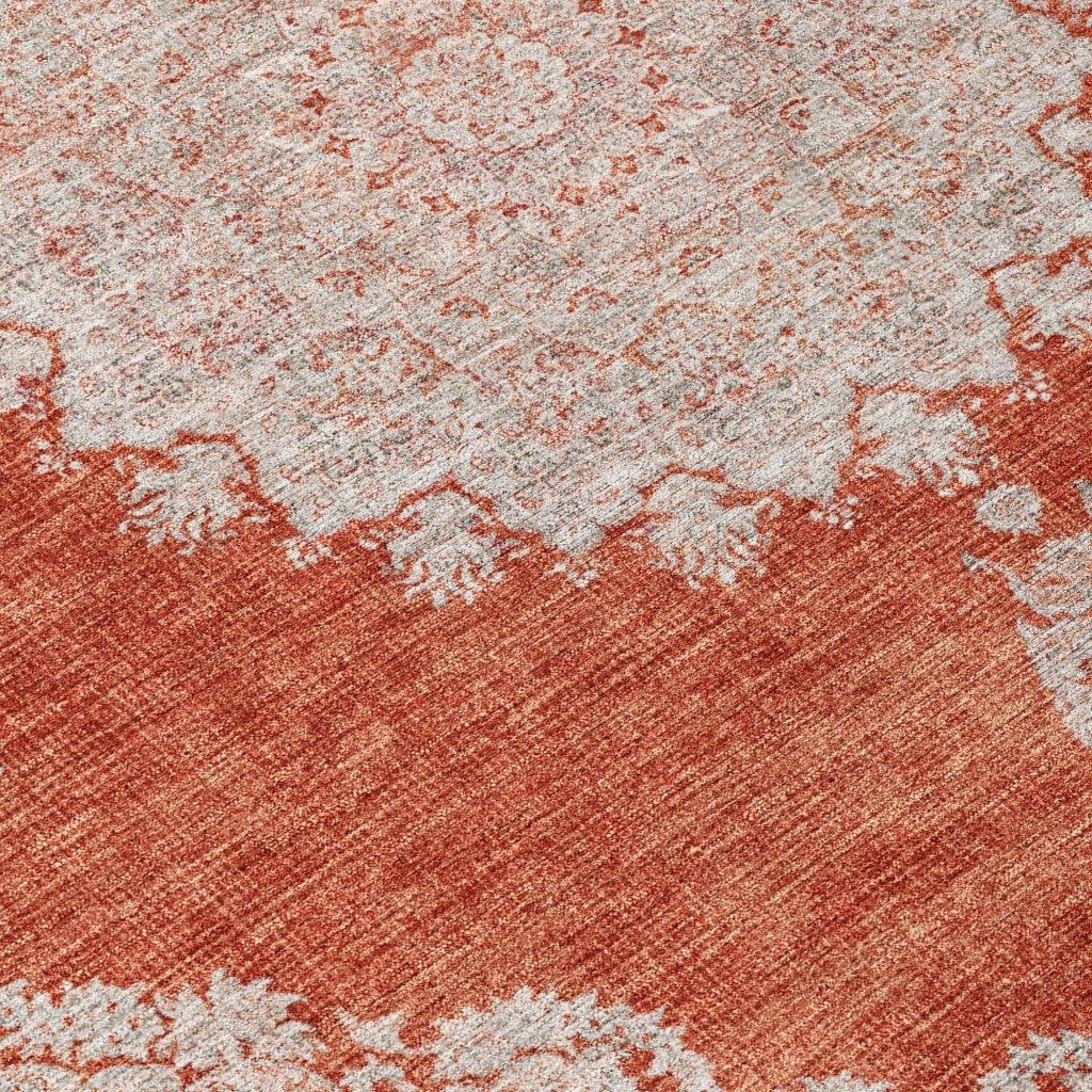 Lyra Orange Washable Indoor-Outdoor Rug-Outdoor Rugs-LOOMLAN Rugs-LOOMLAN