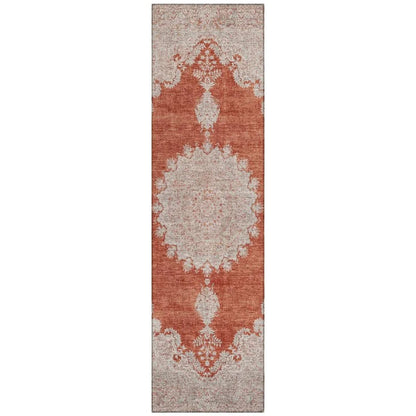 Lyra Orange Washable Indoor-Outdoor Rug-Outdoor Rugs-LOOMLAN Rugs-2'3" x 7'6"-LOOMLAN