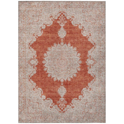 Lyra Orange Washable Indoor-Outdoor Rug-Outdoor Rugs-LOOMLAN Rugs-2'6" x 3'10"-LOOMLAN