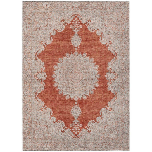 Lyra Orange Washable Indoor-Outdoor Rug-Outdoor Rugs-LOOMLAN Rugs-2'6" x 3'10"-LOOMLAN