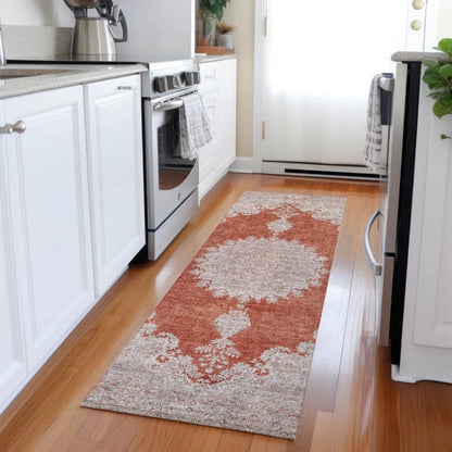 Lyra Orange Washable Indoor-Outdoor Rug-Outdoor Rugs-LOOMLAN Rugs-LOOMLAN